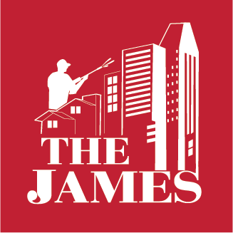 Red logo of The James Industrial Cleaning